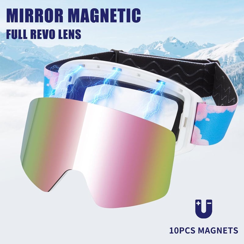MXJ Gear Kids Ski Goggles,OTG Snowboard Goggles for Boys Girls,Anti-Fog UV400 Snow Goggles for Sking & Winter Outdoor Sport - Image 4